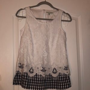 Lace and checkered tank-top